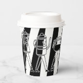 B & W三名コーヒーメーカーストライプのコーヒー 紙コップ (正面)