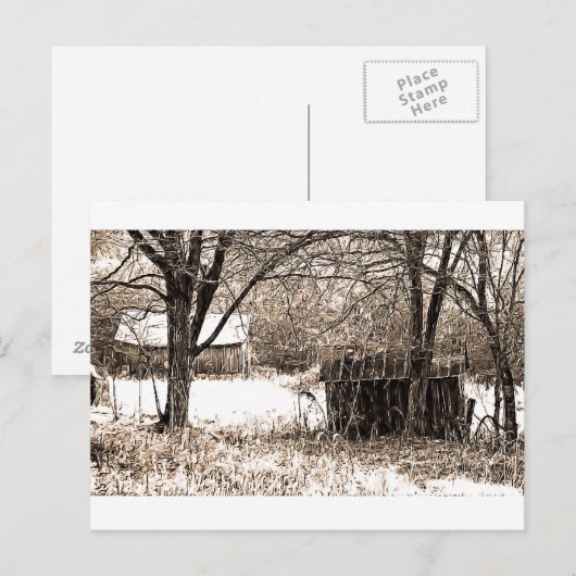 B&W建物 ポストカード (正面/裏面)