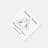 B&W応援モダンから30年誕生日ナプキン スタンダードカクテルナプキン (角)