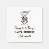 B&W応援モダンから30年誕生日ナプキン スタンダードカクテルナプキン (正面)