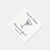 B&W応援モダンから30年誕生日ナプキン スタンダードカクテルナプキン (角)