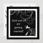 B&W招待状とカスタムアールデコデザイン 招待状 (正面/裏面)