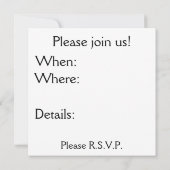 B&W招待状とカスタムアールデコデザイン 招待状 (裏面)