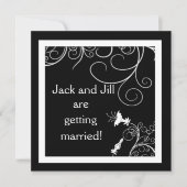 B&W招待状とカスタムアールデコデザイン 招待状 (正面)