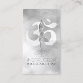 B&W水彩ヨガ瞑想ツリーポーズオムシンボル 名刺 (正面)