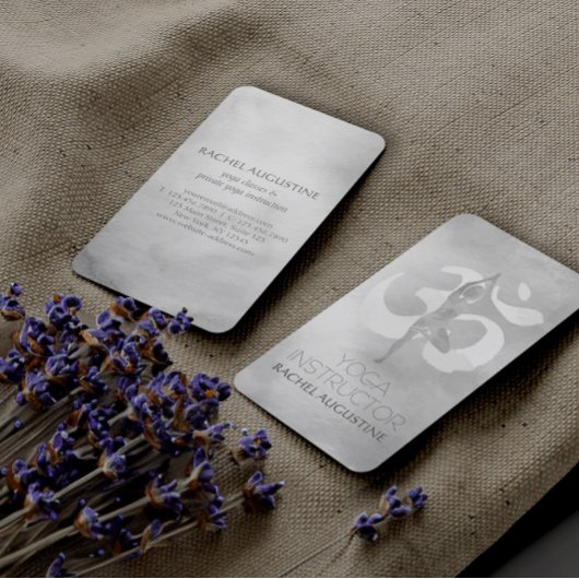 B&W水彩ヨガ瞑想ツリーポーズオムシンボル 名刺