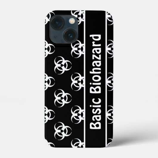 B&W生物学的災害［有害物質］シンボル電話ケース付カスタム文字 Case-Mate iPhoneケース (裏面)