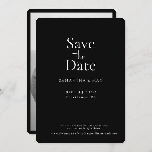 B/W米国写真2枚B/W日付を保存 セーブザデート (正面/裏面)