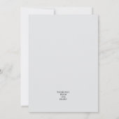 B & W花模様の日付結婚の変更 招待状 (裏面)