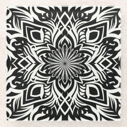 B&W調和 ガラスコースター (正面)