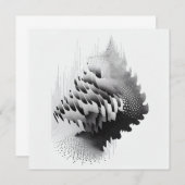 B&W超現実光学錯覚抽象芸術ツリーカード (正面/裏面)