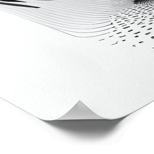 B&W超現実光学錯覚抽象芸術ツリー ポスター (角)