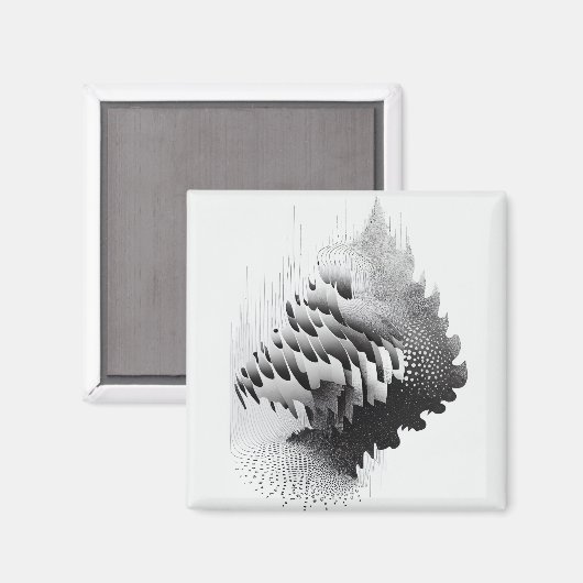 B&W超現実光学錯覚抽象芸術ツリー マグネット (正面/裏面)