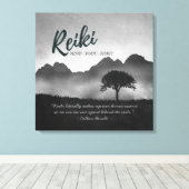 B&W霊気マスターヨガ仲介インストラクター引用文 キャンバスプリント (インサイチュ (ウッドフロア))