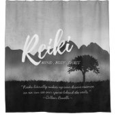 B&W霊気マスターヨガ仲介インストラクター引用文 シャワーカーテン (正面)