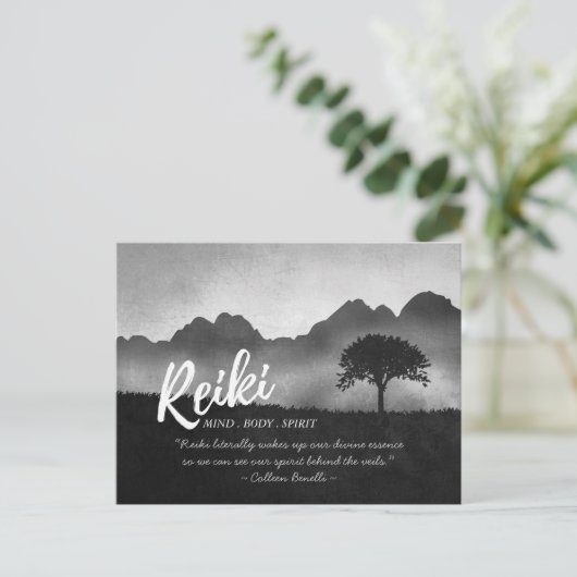 B&W霊気マスターヨガ仲介インストラクター引用文 ポストカード (スタンド正面)