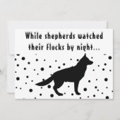 B&W おもしろい |ドイツの羊飼い |クリスマスの挨拶 シーズンカード (正面)