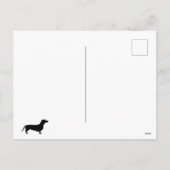 B&W おもしろい | Dachshund Through The Snow | シーズンポストカード (裏面)