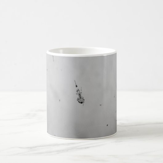 B&W - クモと子クモ コーヒーマグカップ (中央)