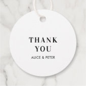 B & W |シンプル結婚モダンさんギフト フェイバータグ (裏面)