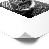 B&W ビンテージ トライバイク ポスター 印刷 (角)