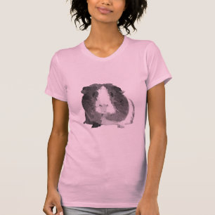 B&W 「ベティ」のモルモットの女性のTシャツ Tシャツ