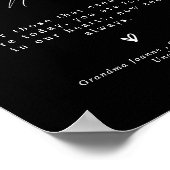 B&W モダン・シンプル 追悼 ウェディングサイン ポスター (角)