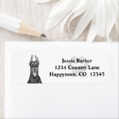 B&W(犬)ドーベルマン・ピンシェル差出人住所ラベル ラベル (インサイチュ)