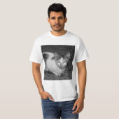 B&W - 猫 03 Tシャツ (正面フル)