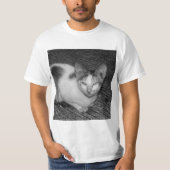 B&W - 猫 03 Tシャツ (正面)