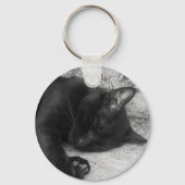 B&W - 眠る猫 キーホルダー (裏面)