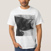 B&W - 眠る猫 Tシャツ (正面)
