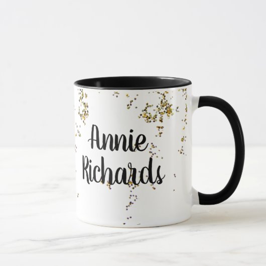 b/w 11oz mug彼女の名前と紙吹雪 マグカップ (右)