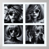 B&W AIポスター女子 ポスター (正面)