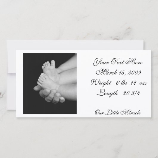 B&W Babys足フォトカード 案内状 (正面)
