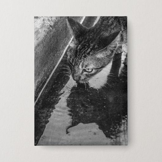 B&W - Cat Drink 缶バッジ (正面)