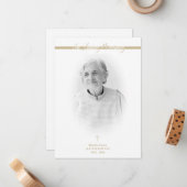 B&W Golden Photo Remembrance Service Dear Ones ノートカード (正面/裏面インサイチュ)