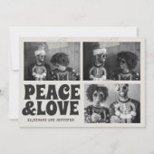 B&W Groovyメリークリスマスファンキーフォトクリスマス カード (正面)