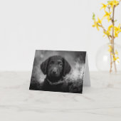 B&W NotecardのLabradoodle カード (黄色い花)
