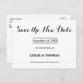 B&W Personalized Save the New Date Postcard ポストカード (正面/裏面)