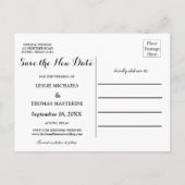B&W Personalized Save the New Date Postcard ポストカード (裏面)
