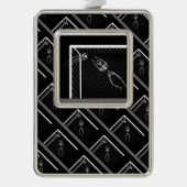 B&W X線スケルトンサッカーゴアリー シルバープレートフレームオーナメント (正面)