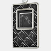 B&W X線スケルトンサッカーゴアリー シルバープレートフレームオーナメント (左)