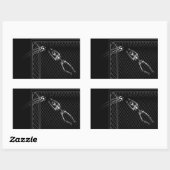 B&W X線スケルトンサッカーゴアリー 長方形シール (シート)