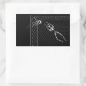 B&W X線スケルトンサッカーゴアリー 長方形シール (バッグ)