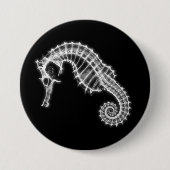 B&W X線ビジョンシーホーススケルトン 缶バッジ (正面)