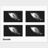 B&W X線魚骨 長方形シール (シート)