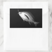 B&W X線魚骨 長方形シール (バッグ)