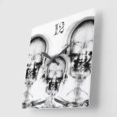 B&W X-rayビジョンスケルトンミュージックスカルヘッドフォン スクエア壁時計 (傾斜)