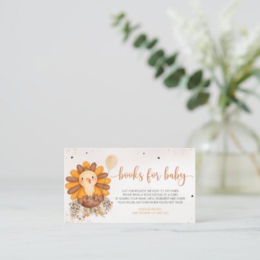 Baのための小さな七面鳥の赤ちゃんシャワー感謝の本 エンクロージャーカード (スタンド正面)